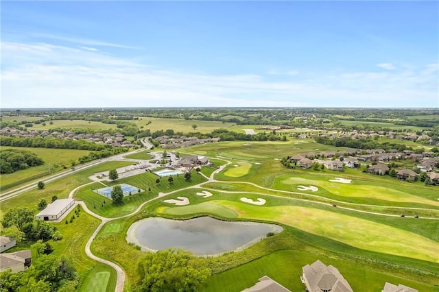 1120 Hillswick Ln, Raymore, MO 64083 - aerial perspective of suburban area featuring a golf course and a large body of water