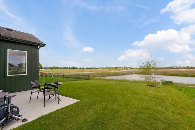 17756 Shady Bend Rd, Gardner, KS 66030 - view of yard with a water view and a patio area