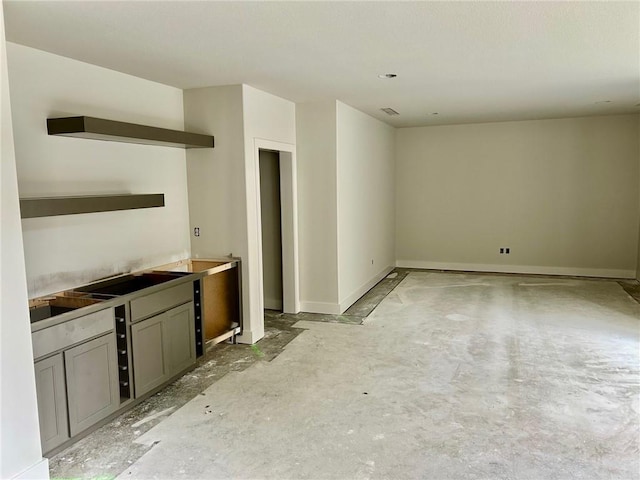 10401 W 151st Pl, Overland Park, KS 66221 - kitchen with open shelves and gray cabinetry