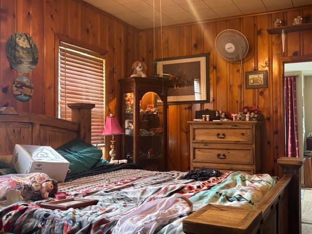 1119 Mound St, Atchison, KS 66002 - bedroom with wood walls