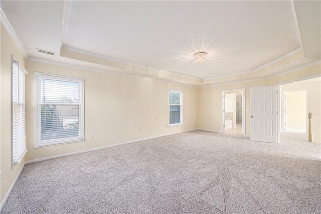 8901 W 128th St, Overland Park, KS 66213 - spare room featuring a raised ceiling, crown molding, carpet, plenty of natural light, and baseboards