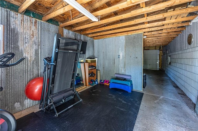 31425 Chance Ave, Warsaw, MO 65355 - workout room with a garage