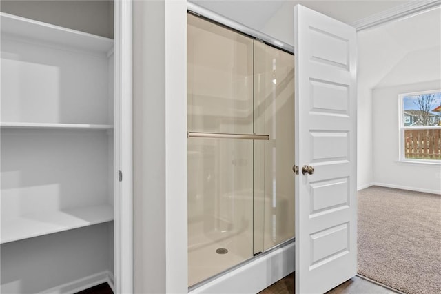 597 W Fountain St, Gardner, KS 66030 - full bath featuring a shower stall and baseboards