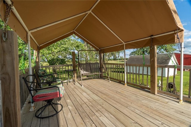 2943 NE Turkey Rd, Breckenridge, MO 64625 - wooden terrace featuring a lawn