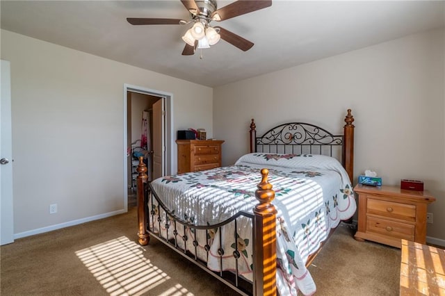 2943 NE Turkey Rd, Breckenridge, MO 64625 - carpeted bedroom with baseboards and a ceiling fan