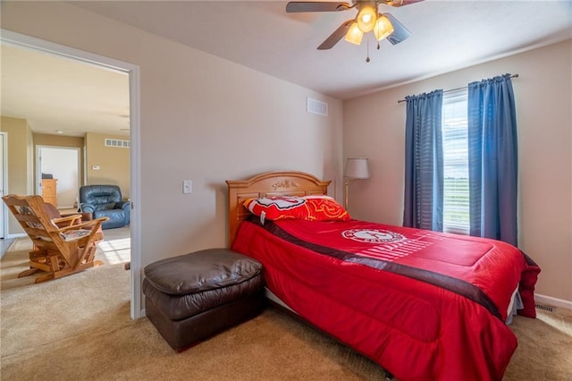 2943 NE Turkey Rd, Breckenridge, MO 64625 - bedroom with carpet floors and a ceiling fan
