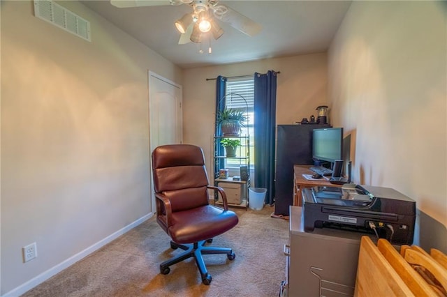 2943 NE Turkey Rd, Breckenridge, MO 64625 - sitting room with ceiling fan, carpet flooring, and baseboards