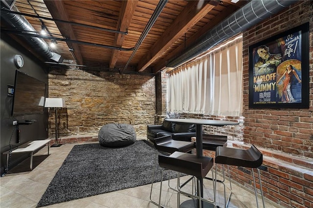 700 Broadway Blvd Unit 210, Kansas City, MO 64105 - interior space with wood ceiling with exposed beams
