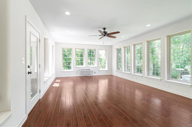 906 Cheatham Ct, Warrensburg, MO 64093 - unfurnished sunroom featuring a wall mounted AC