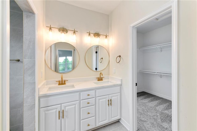 20105 Crestone St, Spring Hill, KS 66083 - bathroom featuring double vanity and a walk in closet