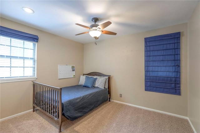 15005 W 94th St, Lenexa, KS 66215 - bedroom with carpet flooring, a ceiling fan, and recessed lighting
