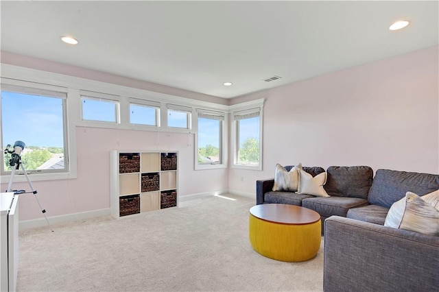 16821 Goddard St, Overland Park, KS 66221 - carpeted living room featuring healthy amount of natural light, baseboards, and recessed lighting