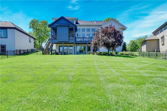 16821 Goddard St, Overland Park, KS 66221 - back of house with stairway and a deck
