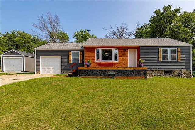 2200 E 126th St, Kansas City, MO 64146 - single story home featuring driveway, a front lawn, and a garage