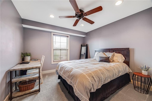 12301 White Oak St, Peculiar, MO 64078 - bedroom featuring carpet, baseboards, recessed lighting, and ceiling fan
