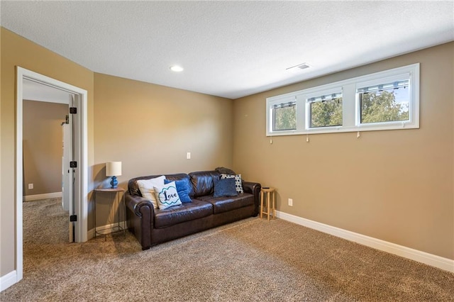 11446 S Longview Rd, Olathe, KS 66061 - carpeted living area with a textured ceiling and recessed lighting