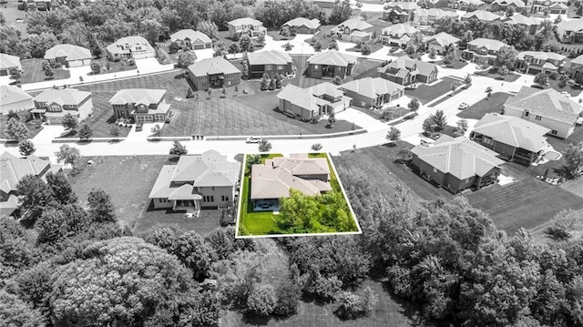 11446 S Longview Rd, Olathe, KS 66061 - aerial perspective of suburban area with property boundaries highlighted