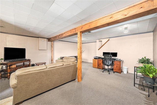 16519 E 53rd Street Ct, Independence, MO 64055 - carpeted living room with a desk