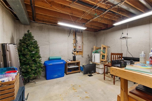 13008 Fontana St, Leawood, KS 66209 - unfinished below grade area with electric panel
