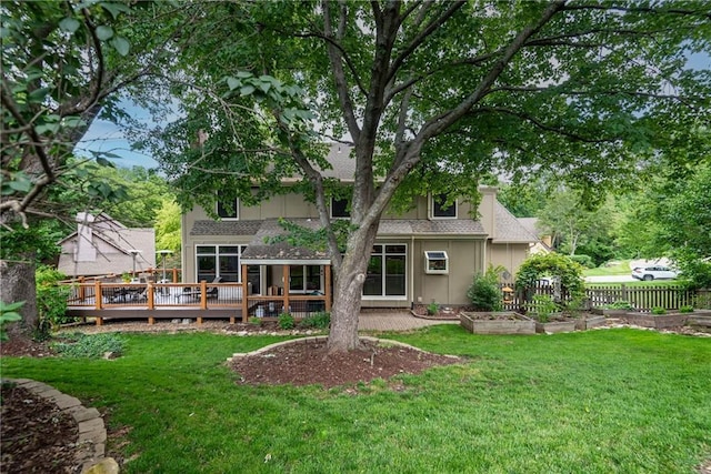 13008 Fontana St, Leawood, KS 66209 - rear view of house with a deck and roof with shingles