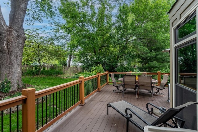 13008 Fontana St, Leawood, KS 66209 - wooden deck with outdoor dining space