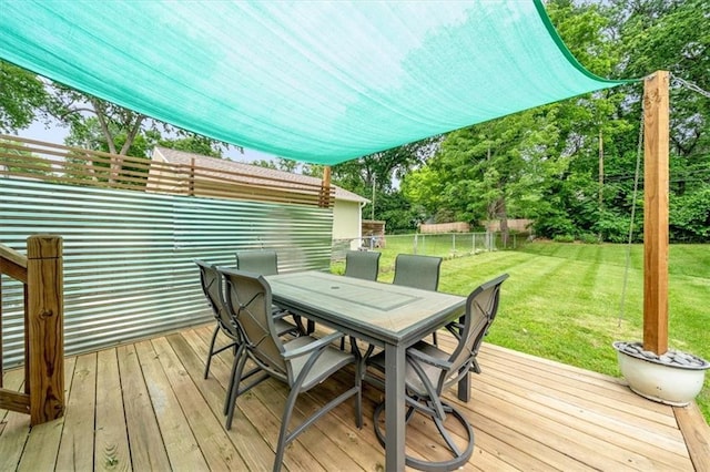 5741 Hadley St, Merriam, KS 66202 - wooden terrace featuring outdoor dining space