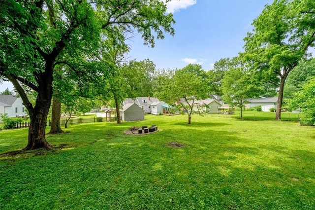 5741 Hadley St, Merriam, KS 66202 - view of yard featuring a fire pit and a residential view