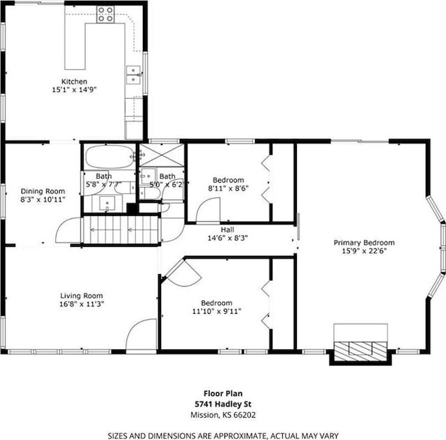 5741 Hadley St, Merriam, KS 66202 - home floor plan