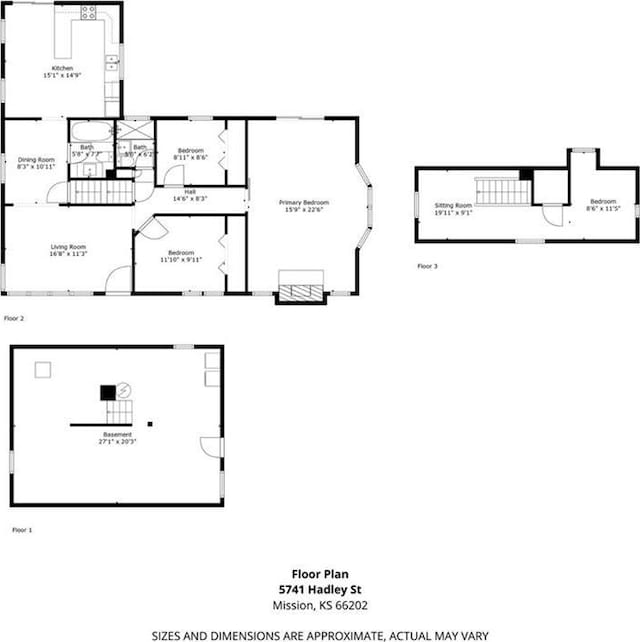 5741 Hadley St, Merriam, KS 66202 - home floor plan