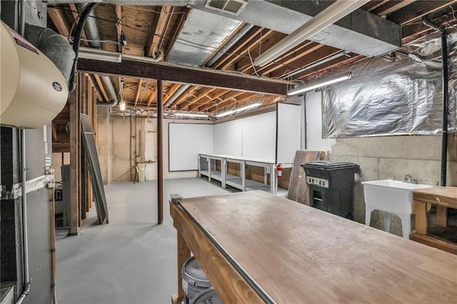 12428 Cambridge Cir, Leawood, KS 66209 - unfinished basement with a sink