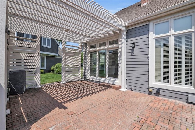 12428 Cambridge Cir, Leawood, KS 66209 - view of patio featuring a pergola