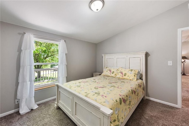 3906 Oo Hwy, Odessa, MO 64076 - bedroom with carpet flooring, vaulted ceiling, and baseboards