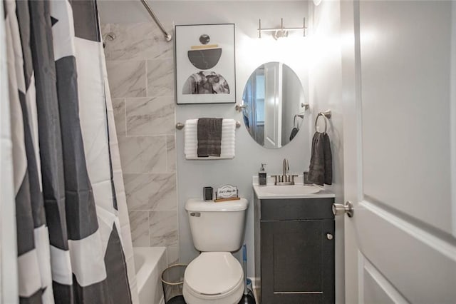 3802 Roanoke Rd, Kansas City, MO 64111 - bathroom with vanity, toilet, and shower / tub combo