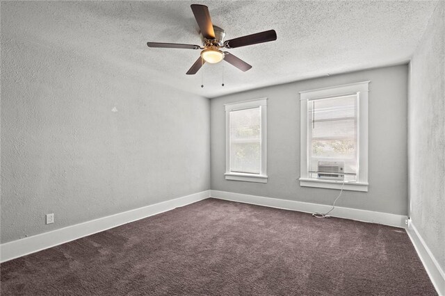 509 Pottawatomie St, Leavenworth, KS 66048 - unfurnished room with dark carpet, a textured ceiling, ceiling fan, and a textured wall