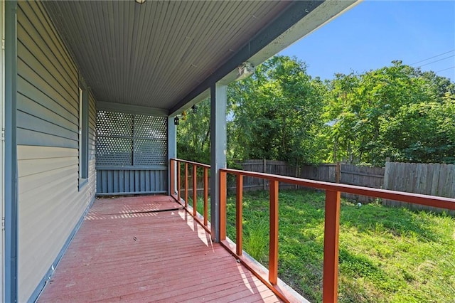 509 Pottawatomie St, Leavenworth, KS 66048 - wooden terrace with a fenced backyard