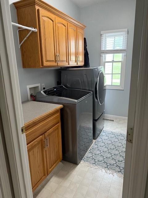 5604 Pleasant Ave, Saint Joseph, MO 64503 - laundry room featuring cabinet space, independent washer and dryer, and baseboards
