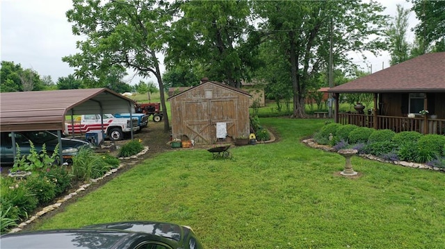 4691 New Hampshire Rd, Bronson, KS 66716 - view of grassy yard with a carport