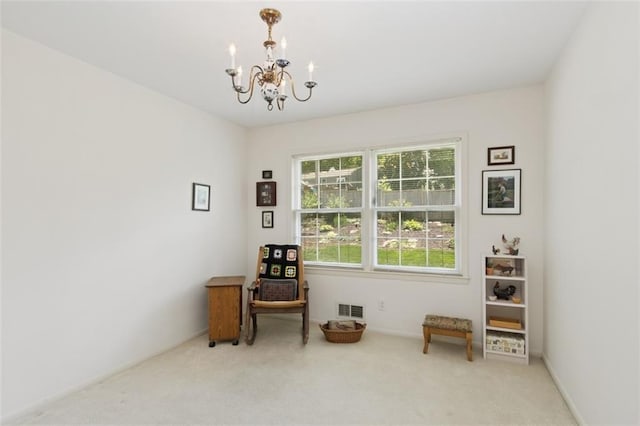 5407 W 64th Ter, Prairie Village, KS 66208 - living area featuring a chandelier and carpet
