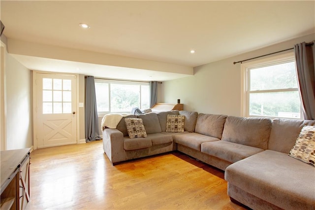 7610 NE Bacon Rd, Cameron, MO 64429 - living room with healthy amount of natural light, light wood finished floors, and recessed lighting