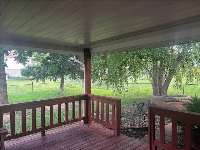 1923 Seneca St, Leavenworth, KS 66048 - wooden terrace with a fenced backyard