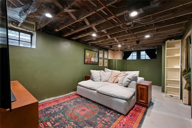 35 W 70th St, Kansas City, MO 64113 - living area featuring concrete flooring