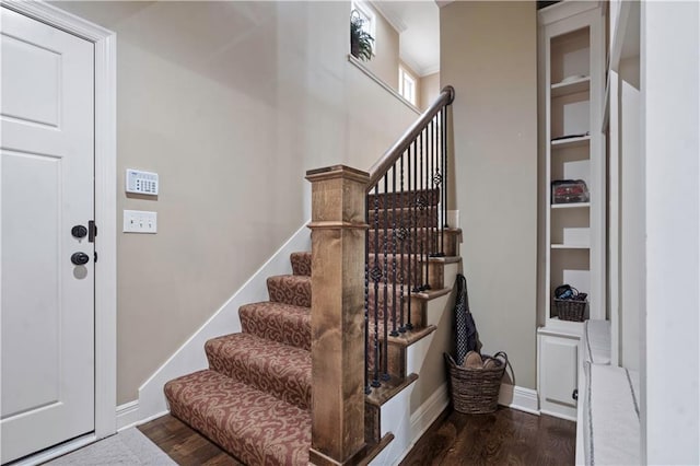24901 W 91st Pl, Lenexa, KS 66227 - stairway with wood finished floors and baseboards