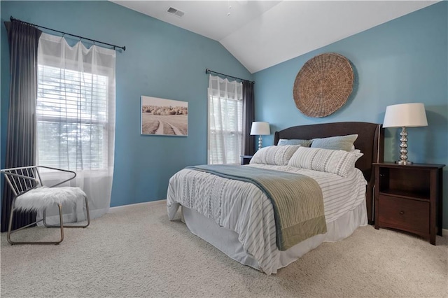 24901 W 91st Pl, Lenexa, KS 66227 - carpeted bedroom featuring multiple windows, vaulted ceiling, and baseboards