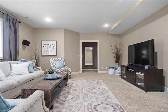 24901 W 91st Pl, Lenexa, KS 66227 - living area featuring carpet, baseboards, and recessed lighting