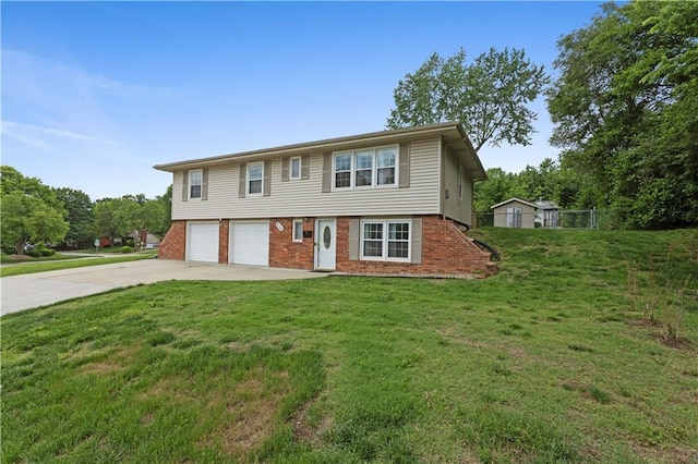 210 Murray Rd, Lees Summit, MO 64081 - colonial-style house with concrete driveway, an attached garage, brick siding, and a front yard