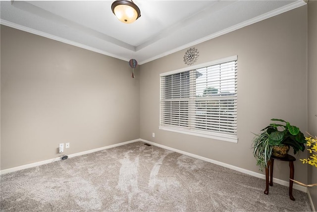 4422 N 122nd Ter, Kansas City, KS 66109 - unfurnished room with carpet, a tray ceiling, baseboards, and ornamental molding