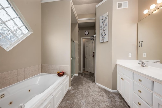 4422 N 122nd Ter, Kansas City, KS 66109 - bathroom with a shower stall, vanity, a jetted tub, and baseboards