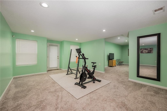 4422 N 122nd Ter, Kansas City, KS 66109 - exercise area featuring carpet, recessed lighting, and baseboards