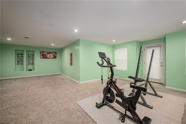 4422 N 122nd Ter, Kansas City, KS 66109 - workout area with light colored carpet, recessed lighting, and baseboards
