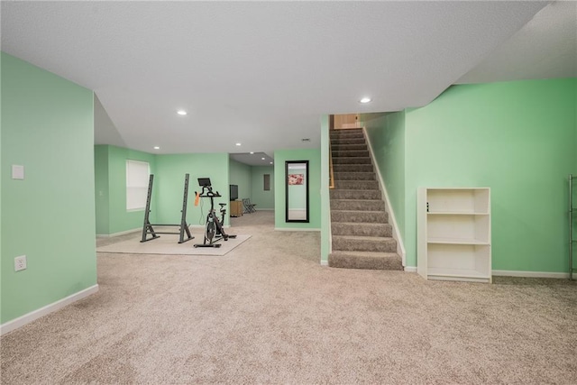 4422 N 122nd Ter, Kansas City, KS 66109 - workout room with carpet, baseboards, and recessed lighting
